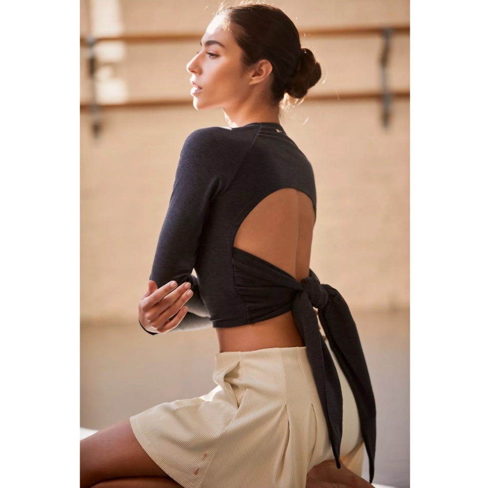 The Upside Honey Open-Back Top in Grey